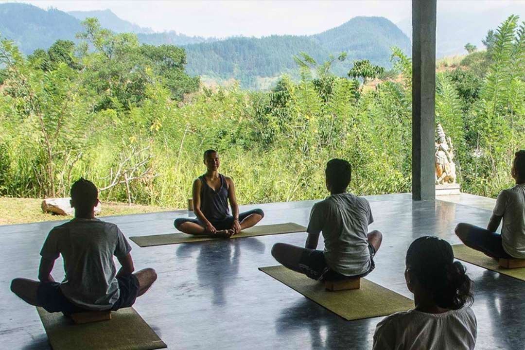 A meditation pavilion on a Spiritual & Wellness retreat